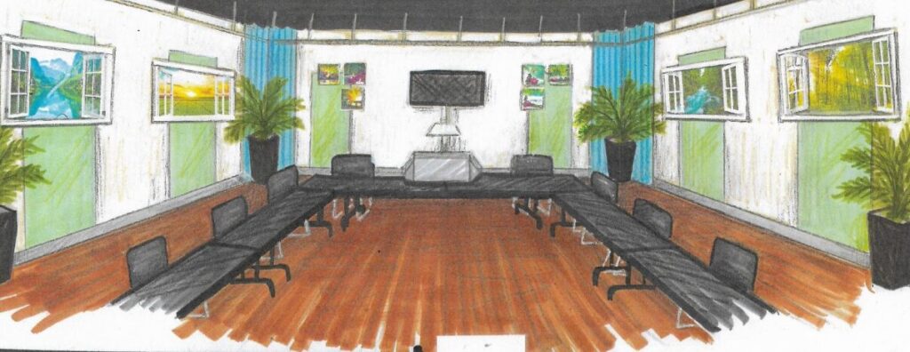 Sketch of meeting room of "The Fillmore."